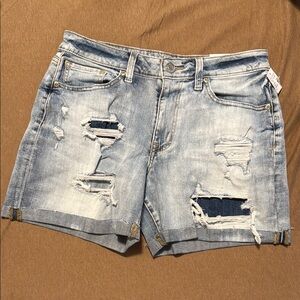 Maurices Light Blue Distressed Jean Shorts